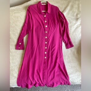 Pink Button-Down Dress